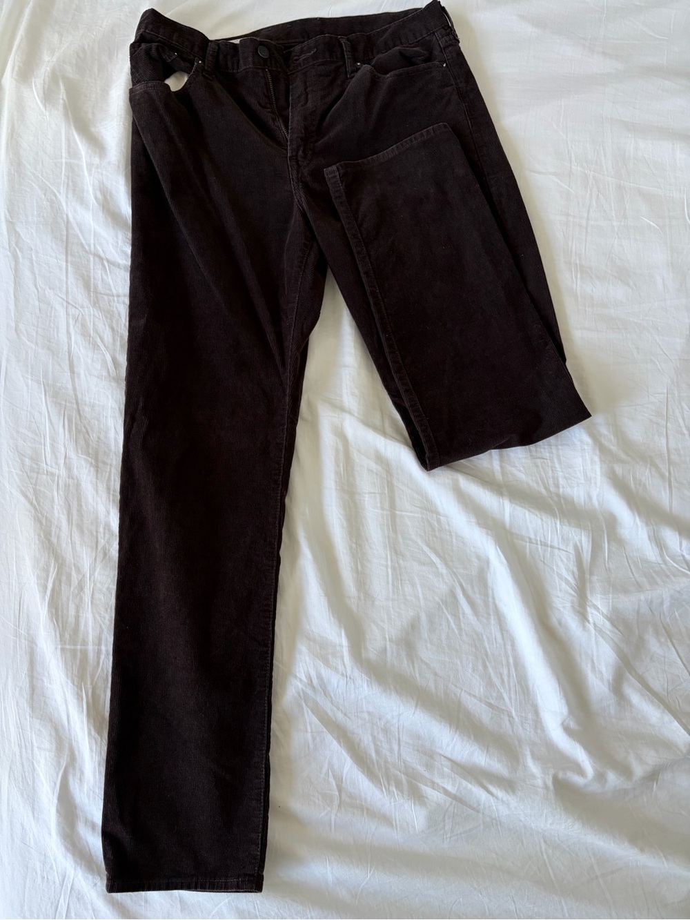GAP Straight Corduroy Pants - Dark Brown - 33/34